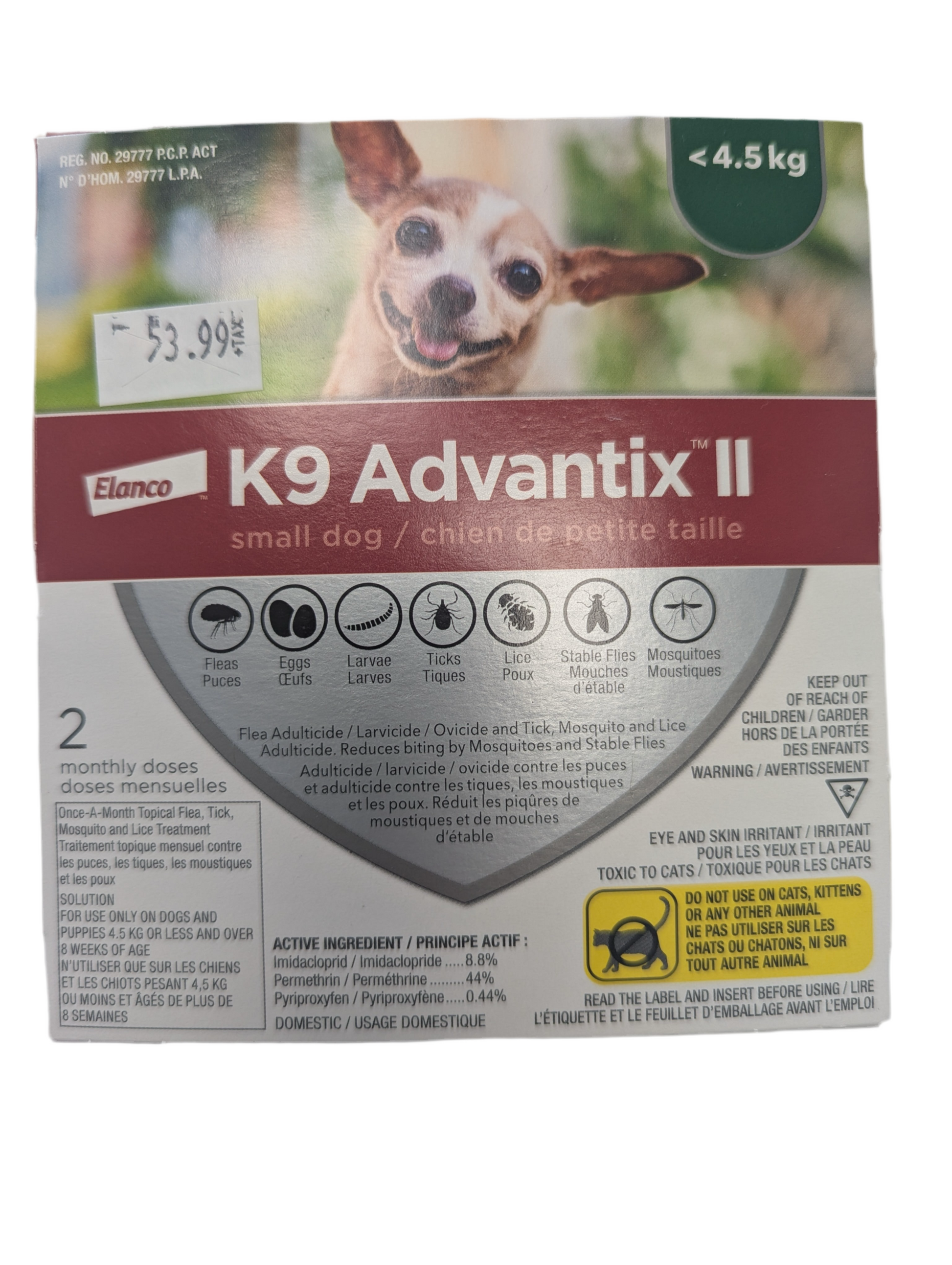 K9 Advantix II Chien de Petite Taille <4.5kg